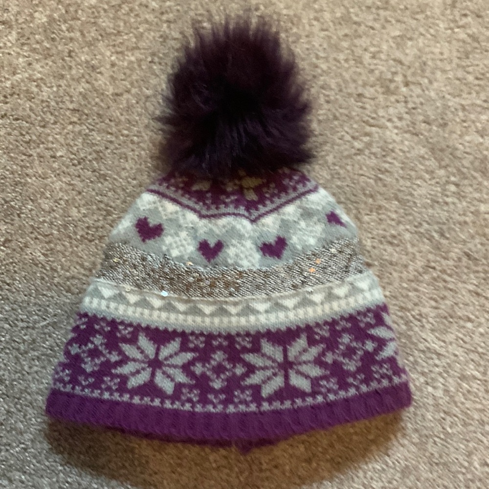 Girls winter hat, one size